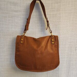 Christopher Kon Brown Leather Shoulder Bag W/Gold Hardware Magnet Closure A306